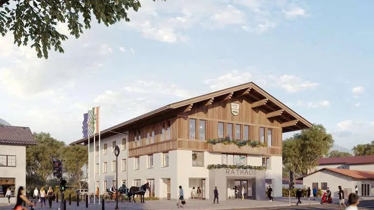 Visualisierung des neuen Rathauses Rottach-Egern