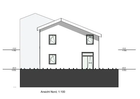 Einfamilienhaus Runge – Ansicht Nord.