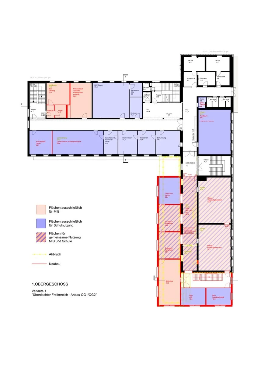 Grundschule Gmund – Variante I · 1. Obergeschoss.