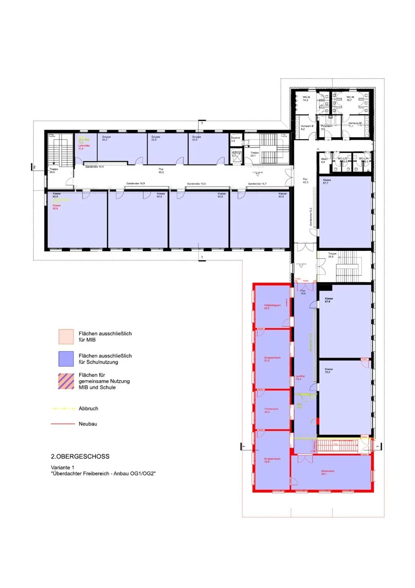 Grundschule Gmund – Variante I · 2. Obergeschoss.