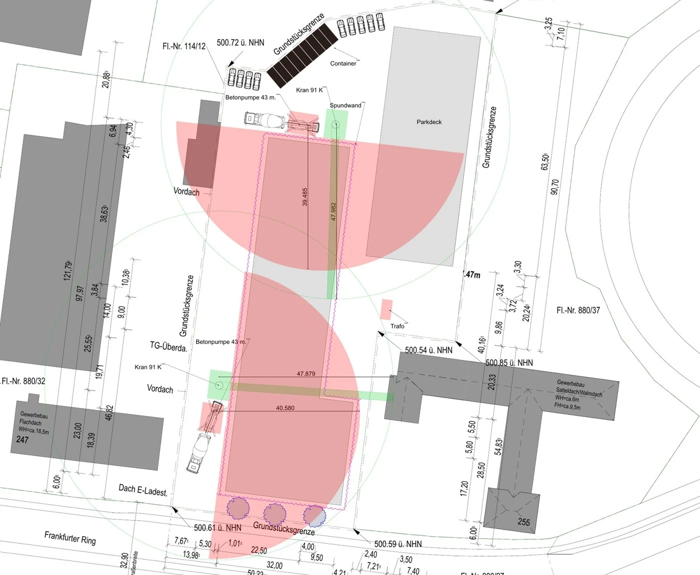 MAHAG · Frankfurter Ring – Lageplan · erster Bauabschnitt.